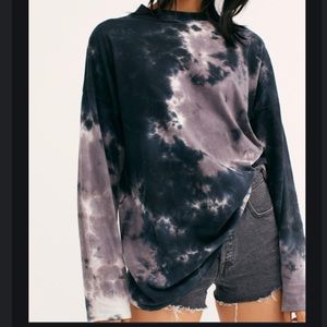 gently worn tie dye mock neck we the free